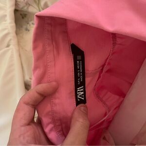 Zara Pink Long Sleeve Peter Pan Collar Dress